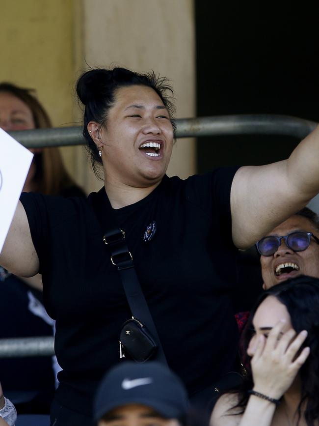 A Collegians fan in the crowd. Picture: John Appleyard