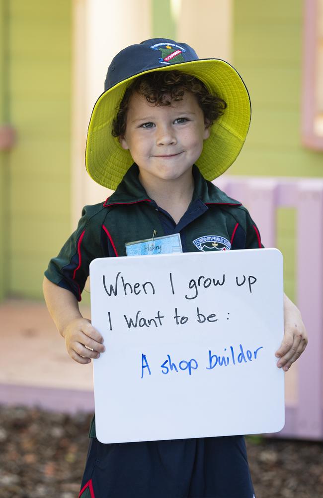 St Saviour's Primary School prep student Henry on the first day of school, Wednesday, January 29, 2025. Picture: Kevin Farmer