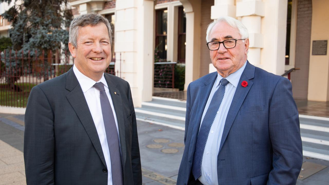 Toowoomba Mayor Paul Antonio (right) meets with Australian Olympic Committee CEO Matt Carroll to discuss the 2032 Olympic Games bid from Brisbane.