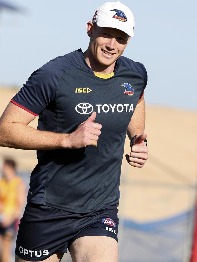 Sam Jacobs at Crows training last month. Picture: Sarah Reed