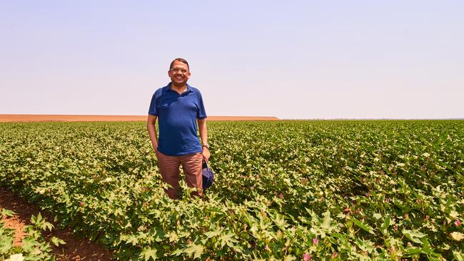 Olam global chief executive Sunny Verghese on the company’s new irrigated cotton farming joint venture at Lynora Downs in central Queensland’s Arcadia Valley. Picture: John Elliott