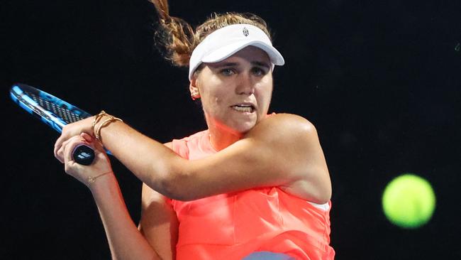 Sofia Kenin in action against Daria Kasatkina of Russia during the Sydney Classic earlier this week. Photo: AFP