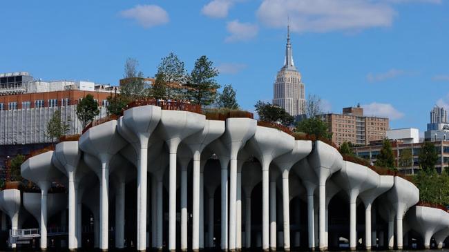 Little Island with the Empire State Building in the background, New York City. Picture: Getty Images