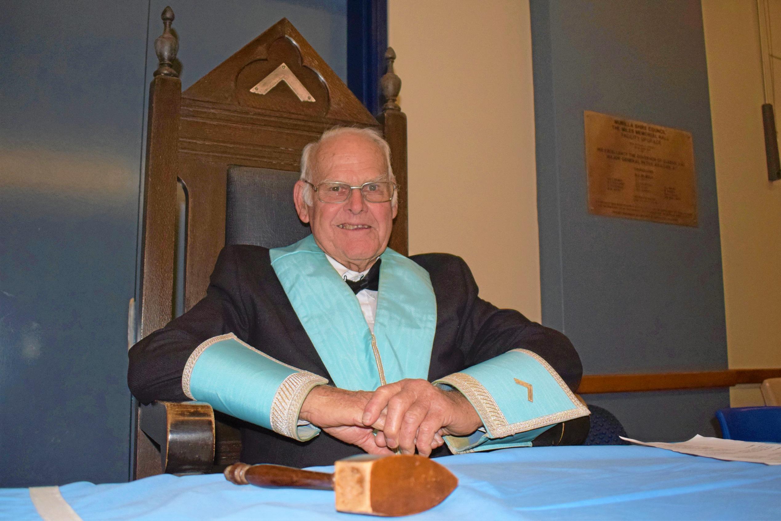 Murilla Lodge Master, Ben Rees at the Murilla Masonic Lodge 100th Birthday banquet. Picture: Kate McCormack