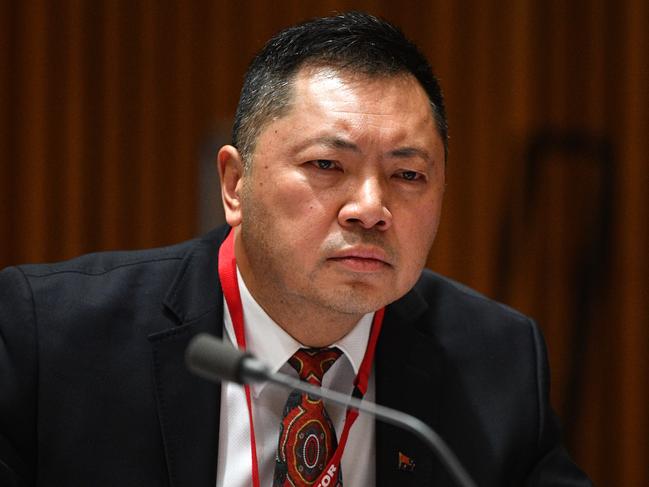 Race Discrimination Commissioner Chin Tan appears at a Senate estimates hearing at Parliament House in Canberra, Tuesday, October 23, 2018. (AAP Image/Mick Tsikas) NO ARCHIVING