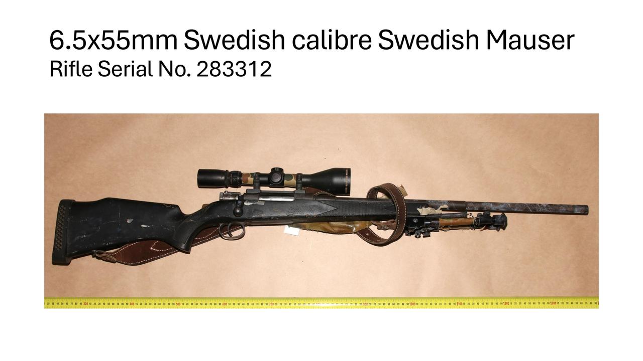 One of the weapons found at the Train property.