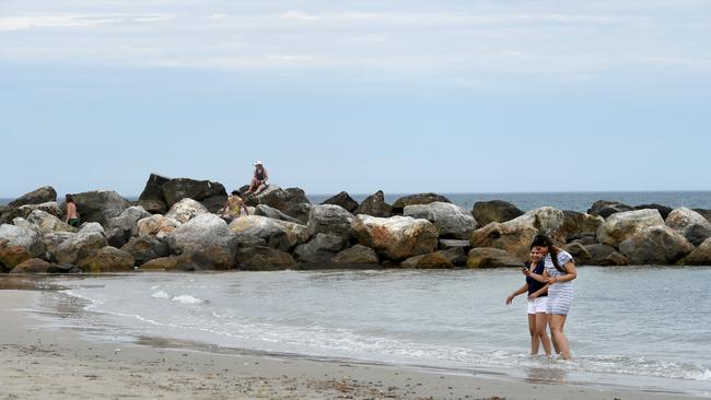 Holdfast Bay Council has banned fishing and swimming within 40m of the Glenelg breakwater following last week’s drowning. Picture: Tricia Watkinson