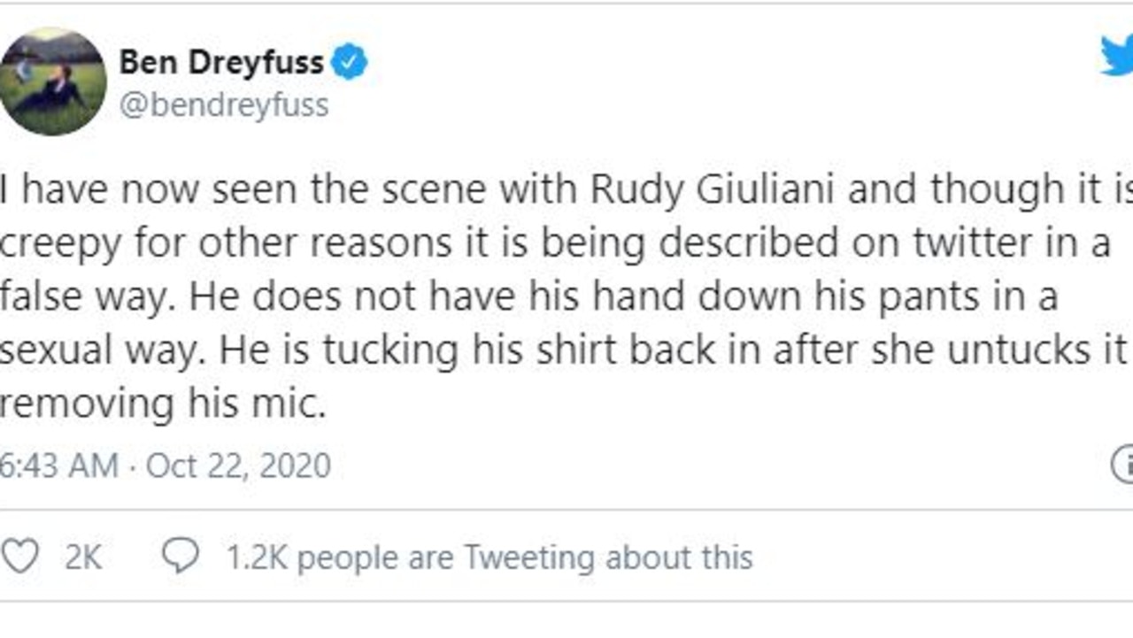 Ben Dreyfuss claims the Giuliani scene is more innocent than it appears. Picture: Twitter