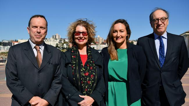 Labor candidates John Wakefield, Paula Masselos, Marjorie O’Neill and Steven Lewis. Photo: AAP Image/Joel Carrett