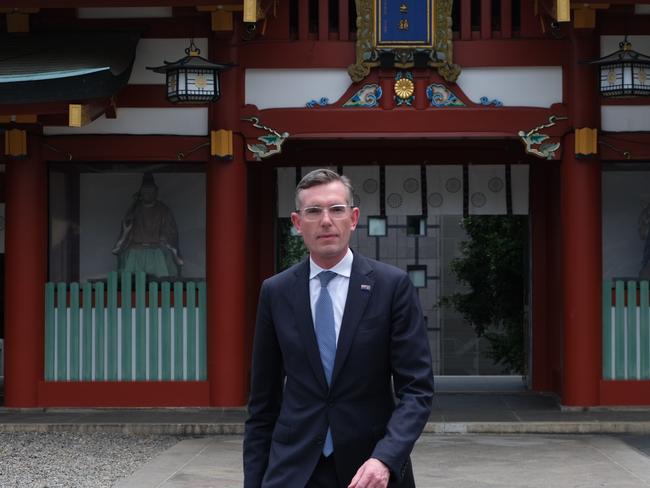 Premier Dominic Perrottet visits the 600-year-old Hie Shrine in Tokyo. Picture: James O'Doherty