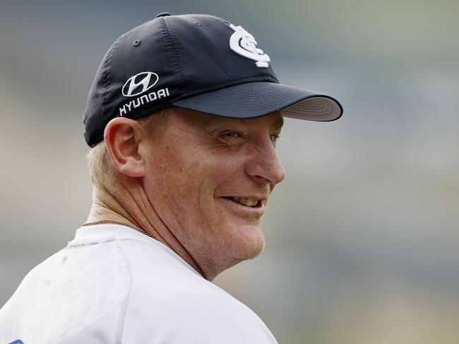 NCA. MELBOURNE, AUSTRALIA. August 31,   2024. AFL . Carlton training at Princes Park.  Michael Voss, senior coach of Carlton during todays training session   . Pic: Michael Klein