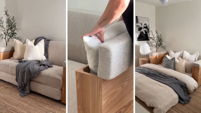 Shoppers love Ecosa's 'exceptional' Rio sofa bed. Picture: TikTok/@ecosasleep.