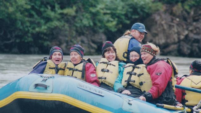 Yvonne Kennedy (far left) living it up on a trip shortly before her death.