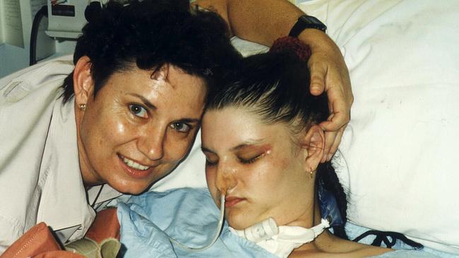 Rhonda Norbury and Daughter Cleis in Townsville Hospital in 1996.