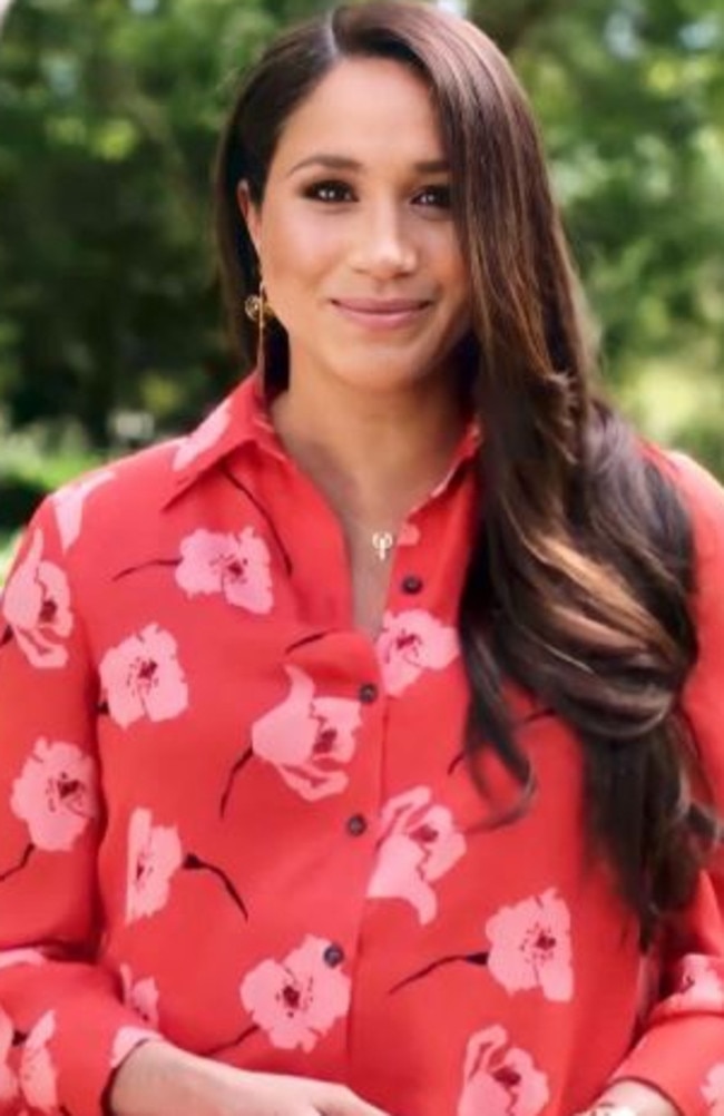 Meghan Markle appeared in a charity video showing off her baby bump. Picture: Instagram