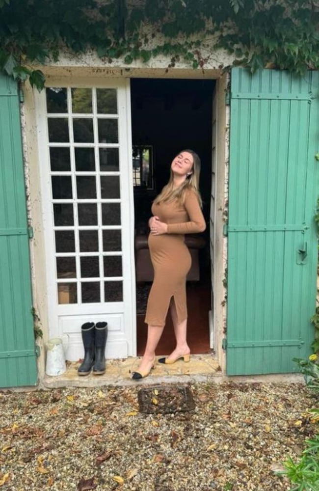 Brittany shared a new photo of her baby bump at her home in France.