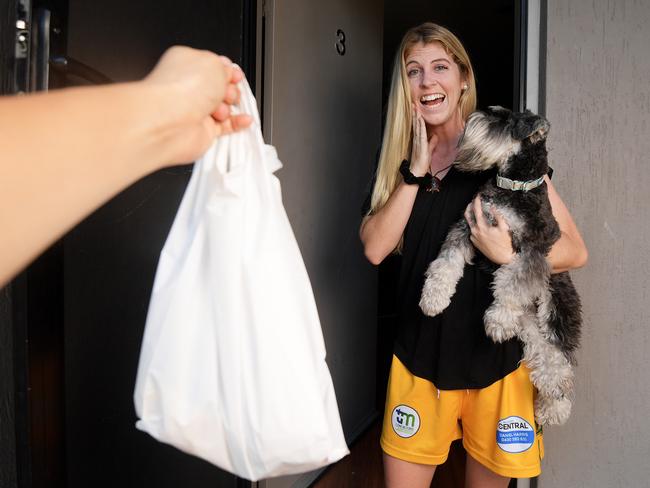 Parap resident Maddie Harding is excited that Uber Eats is coming to Darwin.  Picture: Keri Megelus