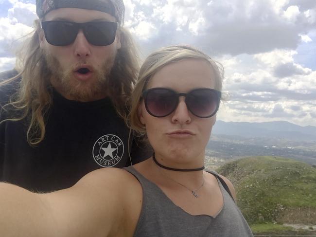 Lucas Fowler, 23 and Chynna Deese, 24, pose for a selfie. Picture: Supplied