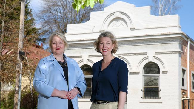 Liberal MP Louise Staley, left, fended off a challenge from Labor candidate Sarah De Santis. Picture: Andy Rogers