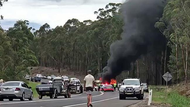 The Falkholt family died in a horrific crash at Bendalong. Picture: Seven News Sydney