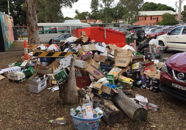 Garbage left behind at the Addison Rd Community Centre. Picture: Supplied