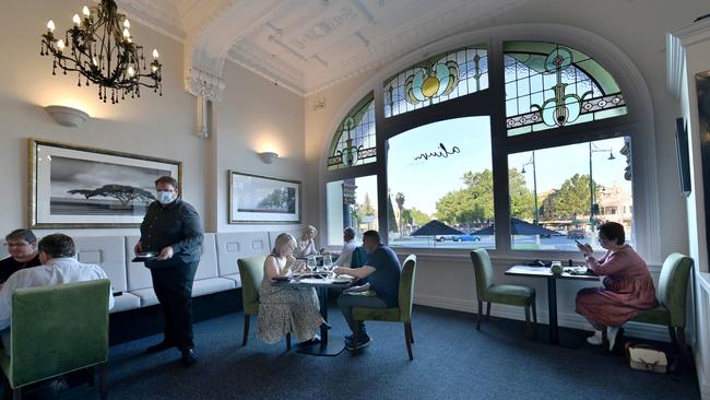 Country style: the impressively refurbished historic dining room. Picture: Rob Leeson