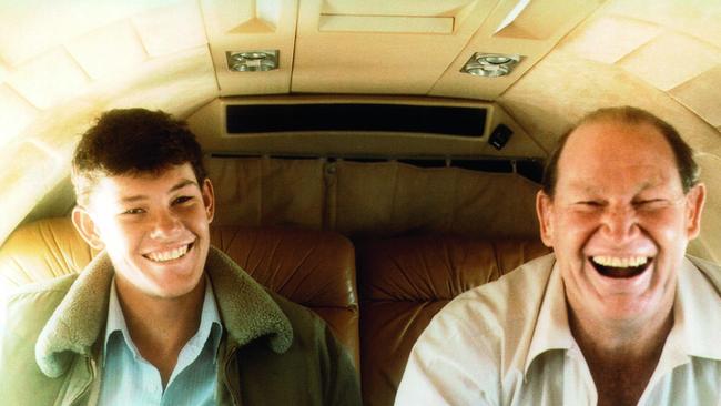 A young James Packer with father Kerry in an undated photo. Picture: Bauer Media