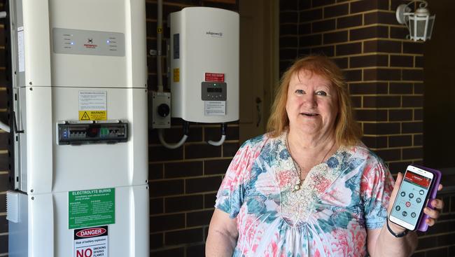 Hannah Gates has installed solar panels and a latest technology inverter and battery system at her home. Picture: Lawrence Pinder