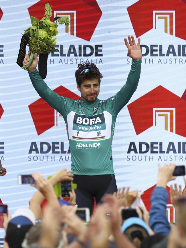 Peter Sagan in the TDU sprinters jersey. Picture Sarah Reed