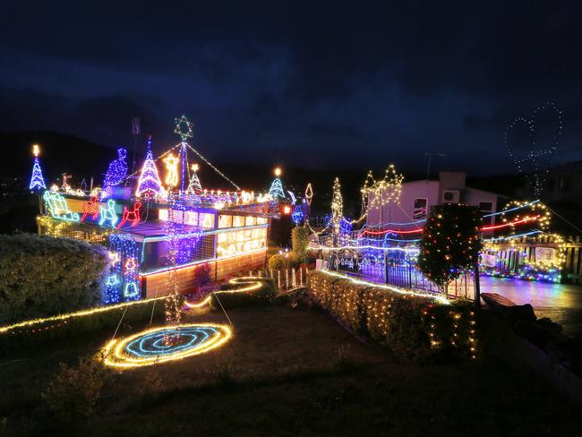 Malcolm Pearce’s massive Christmas lights display in Risdon Vale.