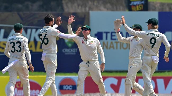 The Aussies took control of the Test in the second session. (Photo by Ishara S. KODIKARA / AFP)