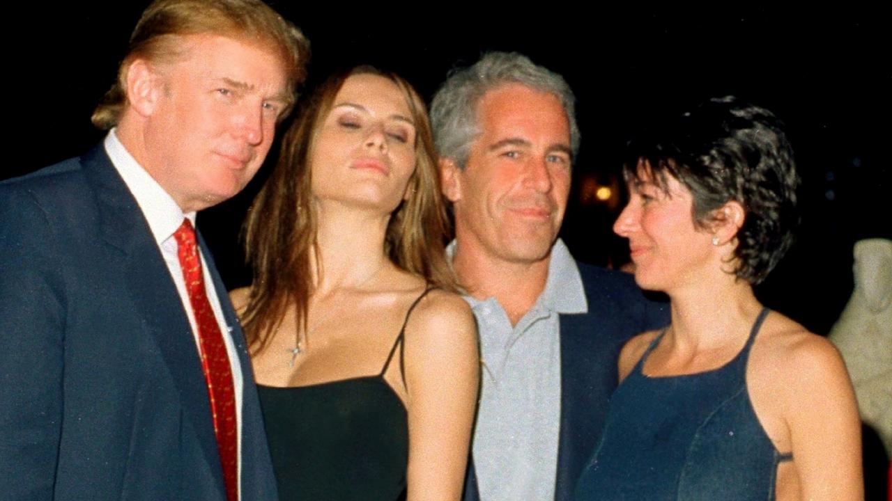 Donald Trump, Melania Trump, Jeffrey Epstein, and Ghislaine Maxwell at the Mar-a-Lago club, Palm Beach, Florida, February 12, 2000. Picture: Davidoff Studios/Getty Images