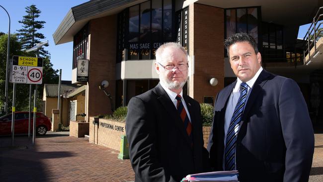 Hornsby Council anger at brothel laws reflected by Greg Donnelly and Nick Berman at notorious hornsby massage parlour.