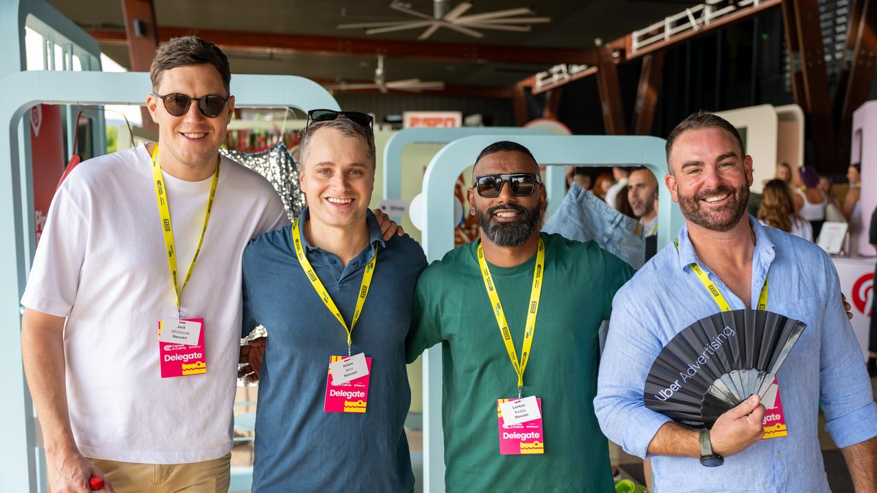 jack Whiteside, Adam Weir, lenten Reddy and Andrew Dixon at Cannes In Cairns on Tuesday Morning. Picture Emily Barker