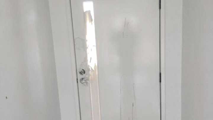 DISGUSTING ATTACK: Paint was splashed throughout two of the houses attacked by vandals. Picture: Contributed