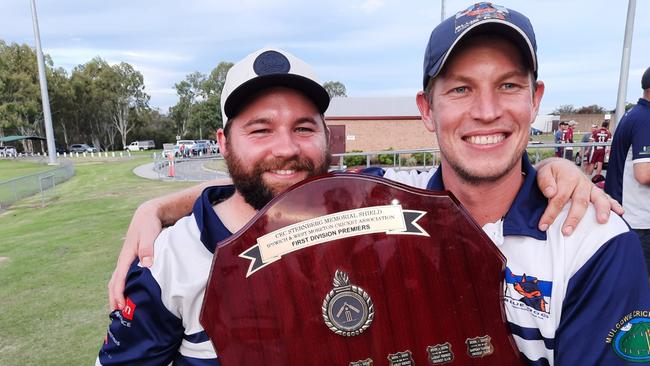 Victorious Laidley captains Laurence Pratt (left) and Alex Welsh. Picture: David Lems