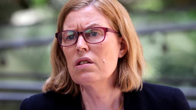 SYDNEY, AUSTRALIA - NewsWire Photos FEBRUARY 17, 2022: NSW Health Chief Health Officer Dr Kerry Chant pictured at press conference at NSW Parliament House. COVID update and easing of restrictions in NSW press conference.Picture: NCA NewsWire / Damian Shaw