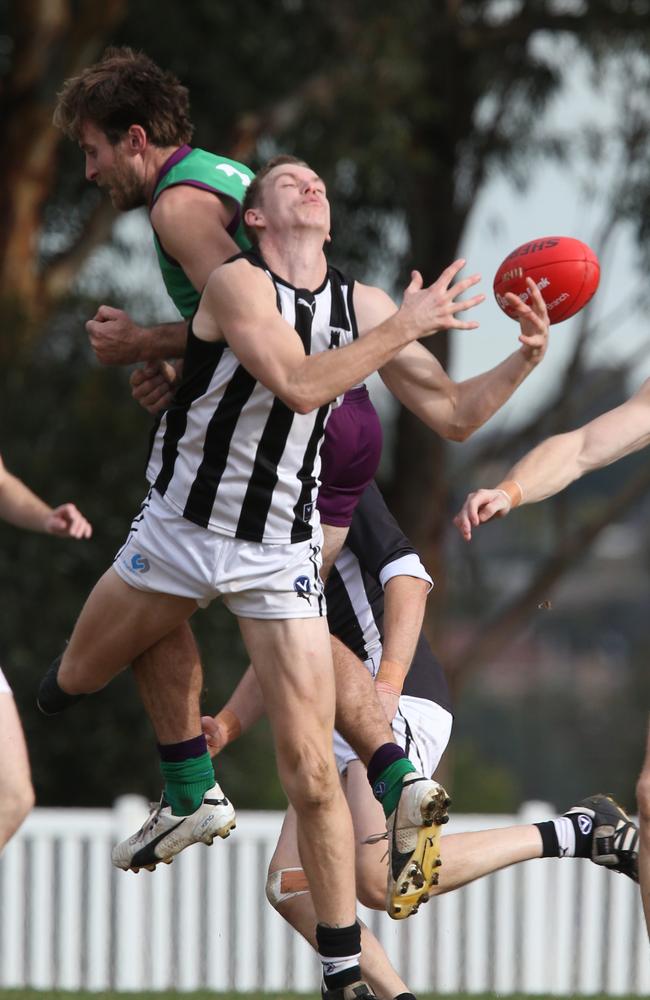 Old Paradians and West Brunswick do battle. Picture: Mark Wilson.