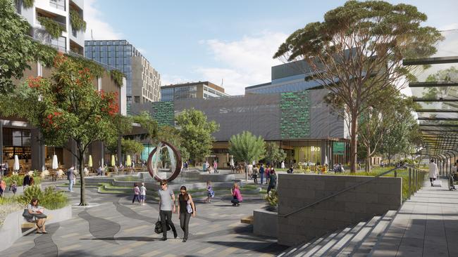 An artist’s impression of the SRL precinct at Glen Waverley. Picture: Supplied