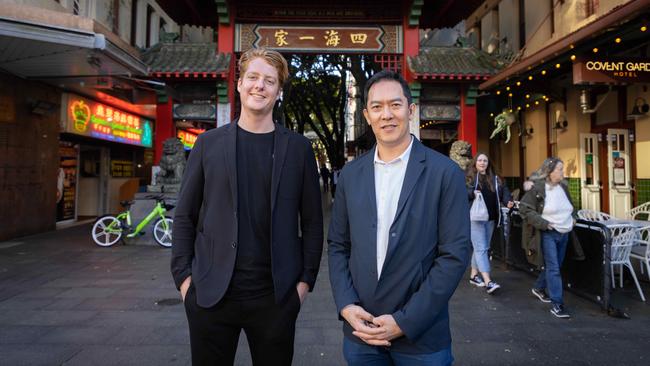 “The good thing about being in Chinatown is that it is vibrant,” says Duco van Breemen, with Haymarket HQ founder Brad Chan. Picture: Chris Pavlich