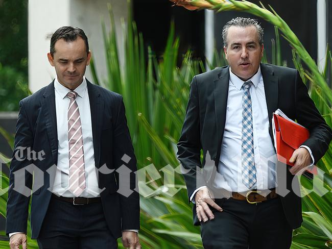 31/10/2024: (R) Jimmy Sullivan MP, Member for Stafford, at the Brisbane Magistrates court, Brisbane. pic: Lyndon Mechielsen/Courier Mail