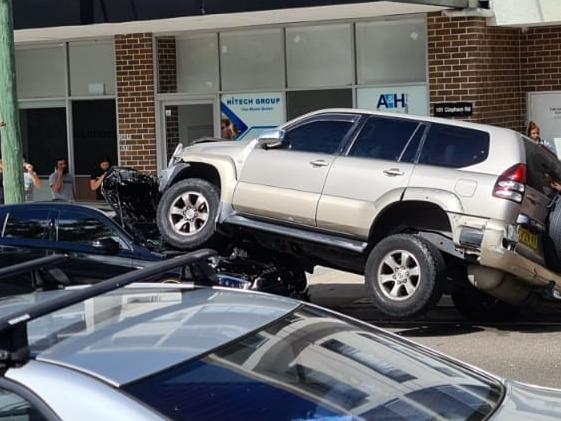 Supplied pics of the accident on Helen St, Sefton. Photographer wants to remain anonymous.