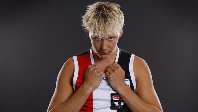 Alix Tauru after being drafted to St Kilda. Picture: Michael Klein