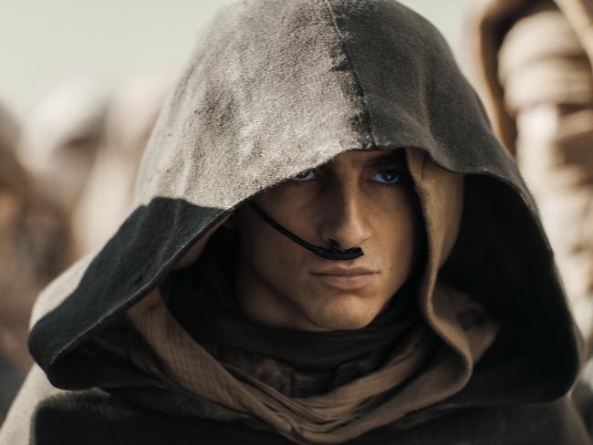 Timothee Chalomet in a scene from the movie Dune: Part Two.