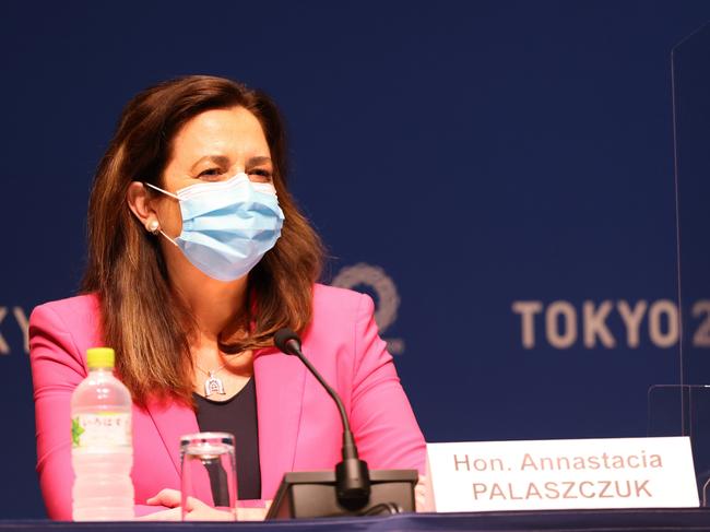 TOKYO, JAPAN - JULY 21: Annastacia Palaszczuk, Premier of Queensland during the IOC Press Conference ahead of the Tokyo 2020 Olympic Games on July 21, 2021 in Tokyo, Japan. (Photo by Dean Mouhtaropoulos/Getty Images)