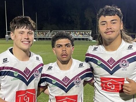 Ipswichâs Cooper Cracknell, Xavier Kirk and Xavier Timoteo after their latest win. Picture: Andrew Dawson