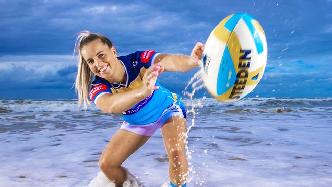 Broncos premiership winner Lauren Brown has signed with the Gold Coast Titans for the 2022 NRLW season. Picture: Nigel Hallett