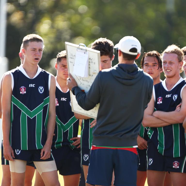 Action from the AFLQ Schools of Excellence competition. Picture: AFLQ