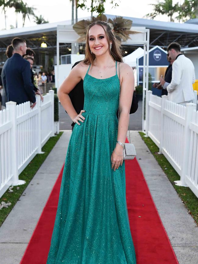 Tegan Quinlan at the 2023 Caloundra State High School Year 12 formal. Picture: Patrick Woods.