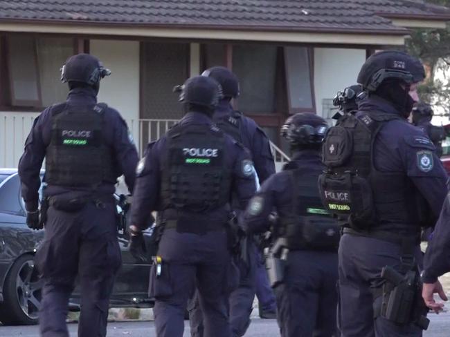 Riot Squad police in South Windsor for Monday night’s siege. Picture: TNV